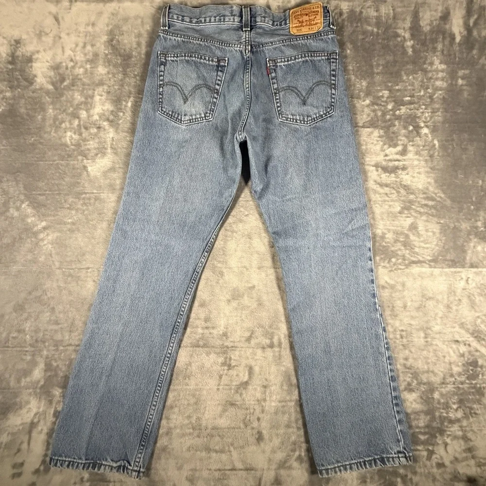 Vtg Levis 505 Jeans Men 34x32 Blue Denim Light Wash Straight Leg Regular Fit Y2K